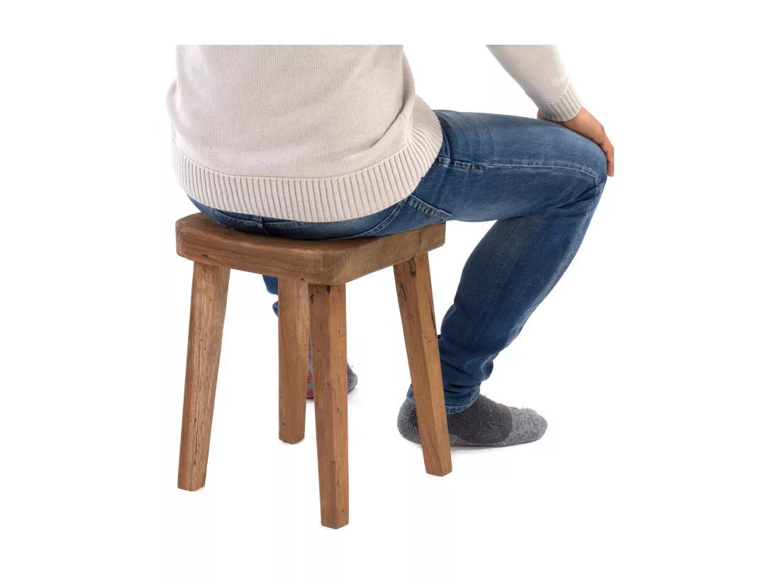 TABOURET Loup Bois massif couleurs naturelles