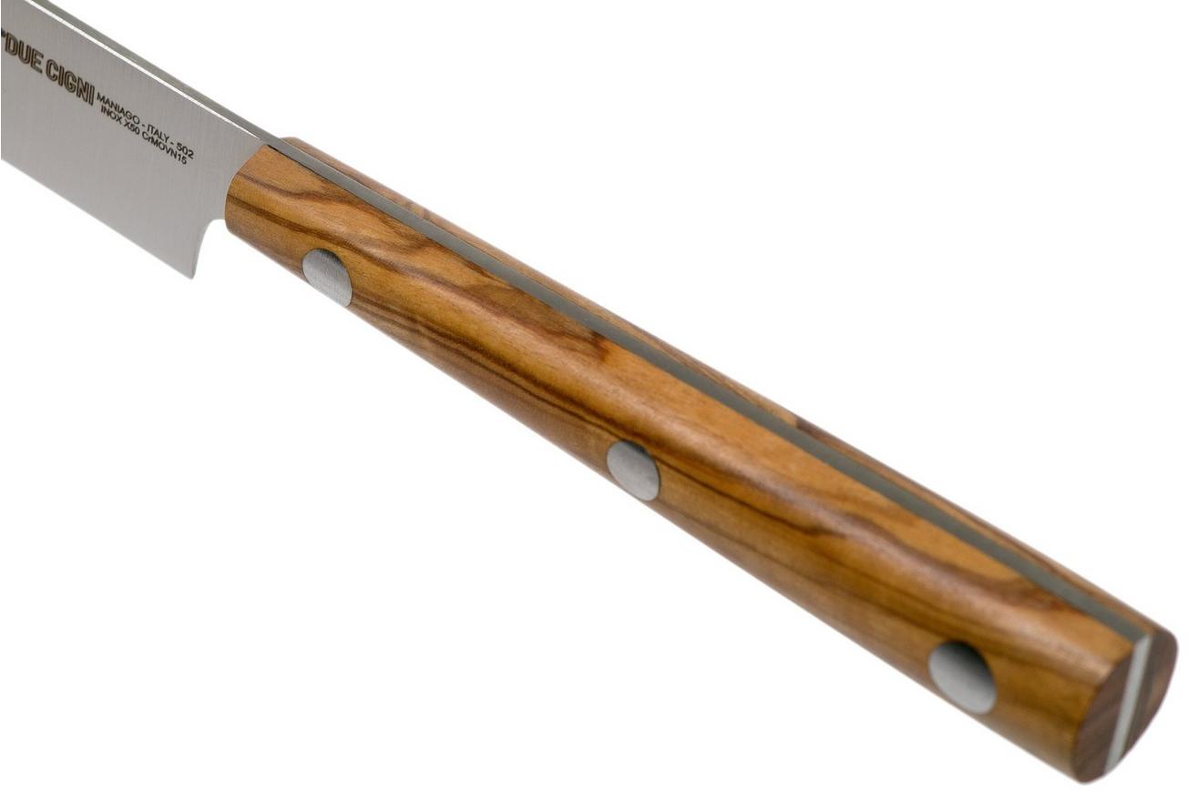 Due Cigni Hakucho steakmes 12 cm, olijfhout