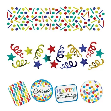 amscan Konfetti Bright Birthday