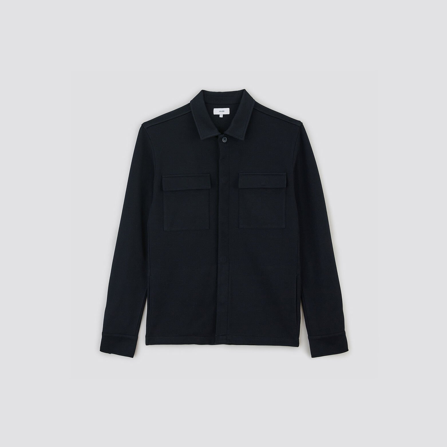 Surchemise unie coton maille Bleu foncé