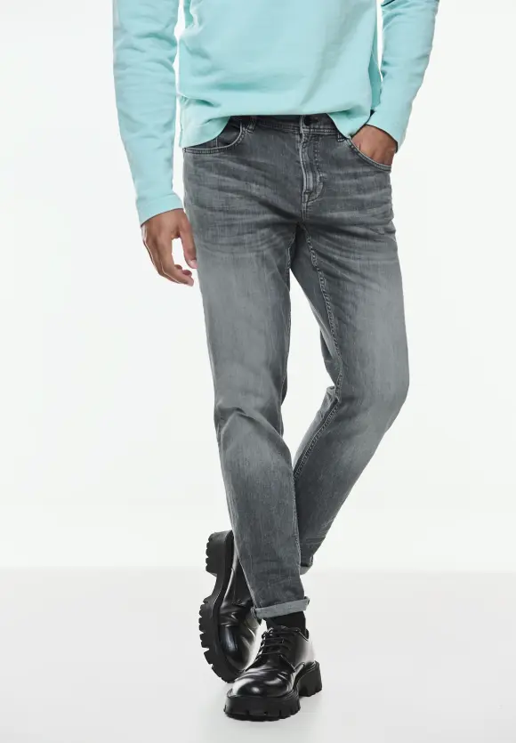 Graue Regular Fit Jeans - mid grey wash