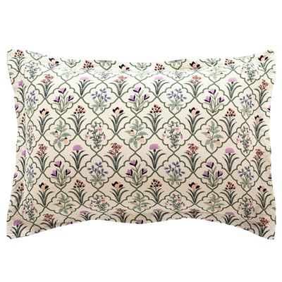 Linge de lit gaze de coton motif herbier rétro