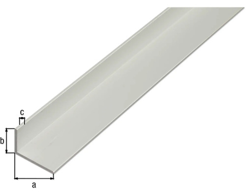 Aluminium hoekprofiel, zilver geanodiseerd, 60x25x2 mm, 2,6 m