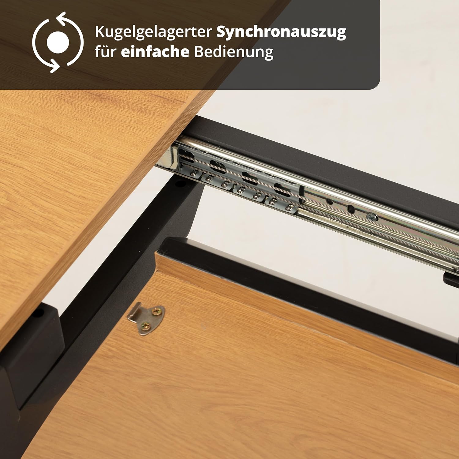 KHG Esstisch ausziehbar Küchentisch rund 110-150 cm mit Butterfly-Auszug für 4-6 Personen - Metall Sterngestell, Tischplatte Holzwerkstoff beschichtet, Schweizer Kante, Eiche Optik
