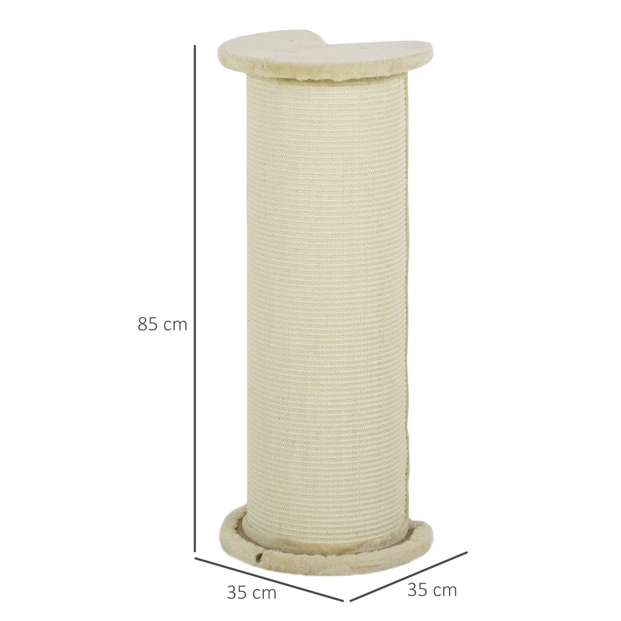 PawHut Kratzbrett für Ecken mit Anti-Kipp-Vorrichtung weiß 35L x 35B x 85H cm
