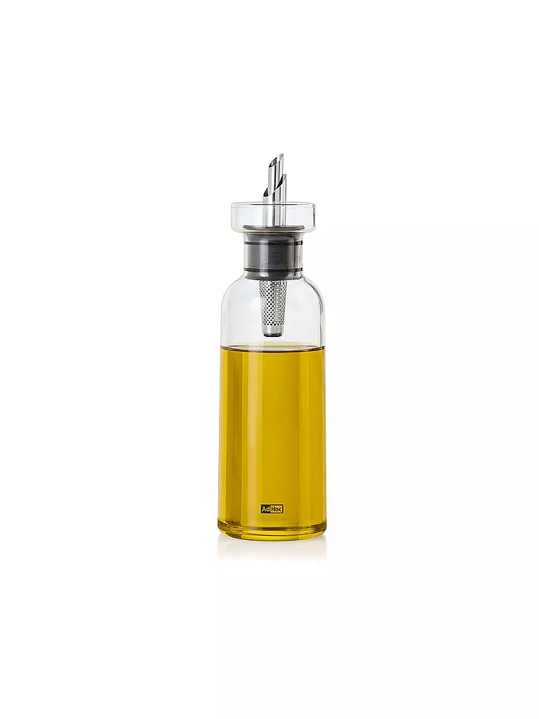 AD HOC Essig- oder Ölspender AROMA POUR 300ml Glas / Edelstahl transparent
