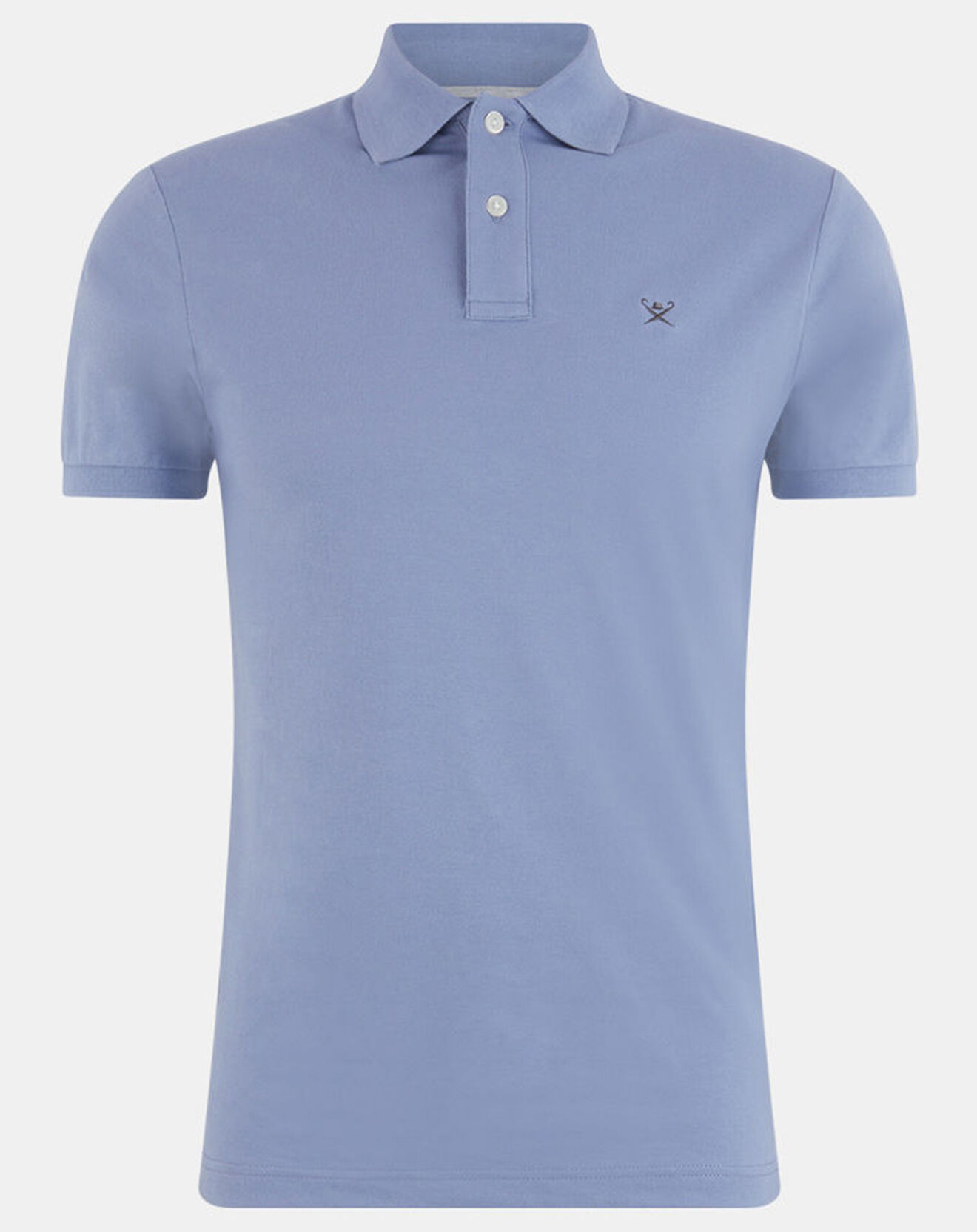 Hackett London Polo Slim Fit uni piqué bleu clair