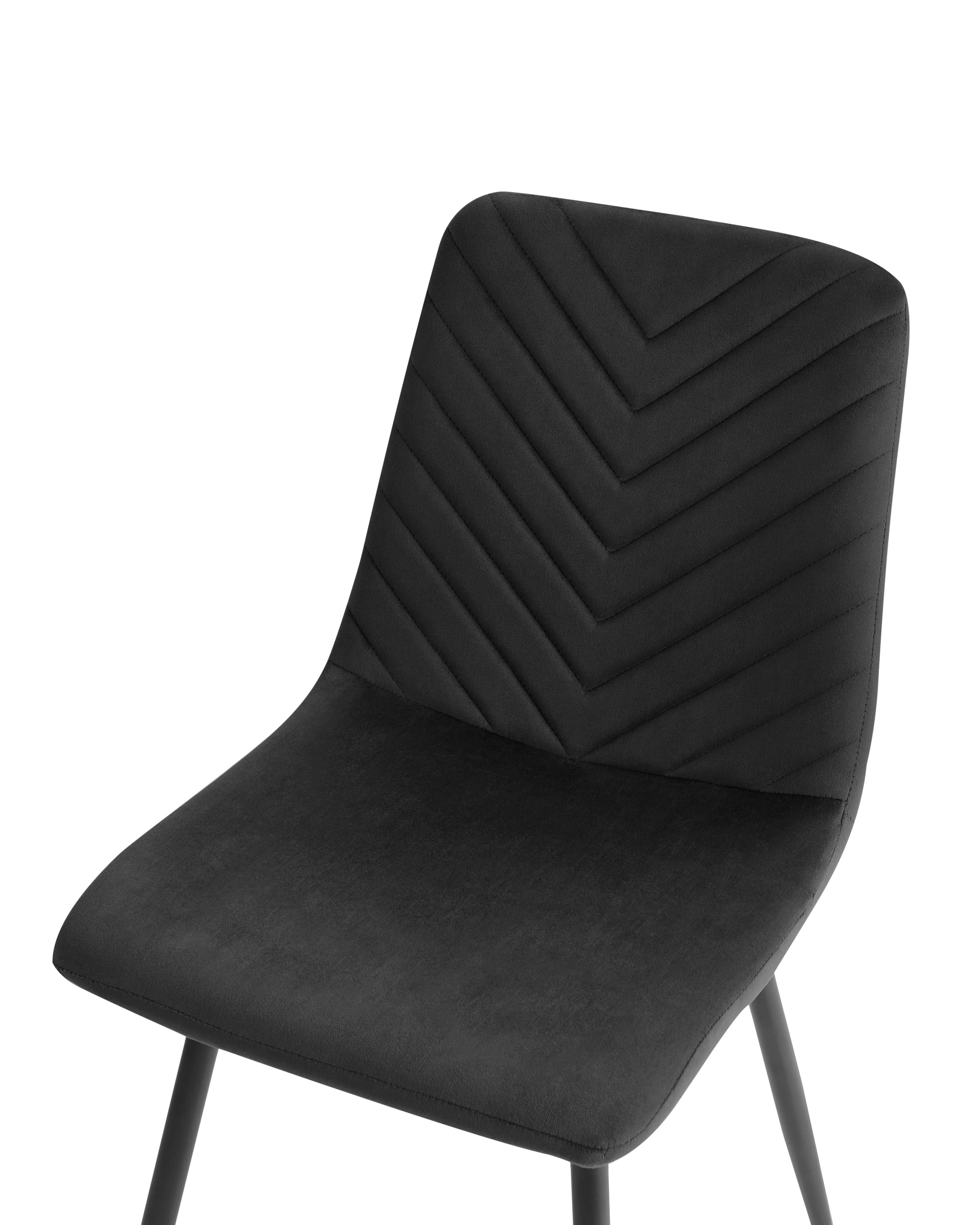 Set van 4 eetkamerstoelen HAVRE Fluweel Zwart