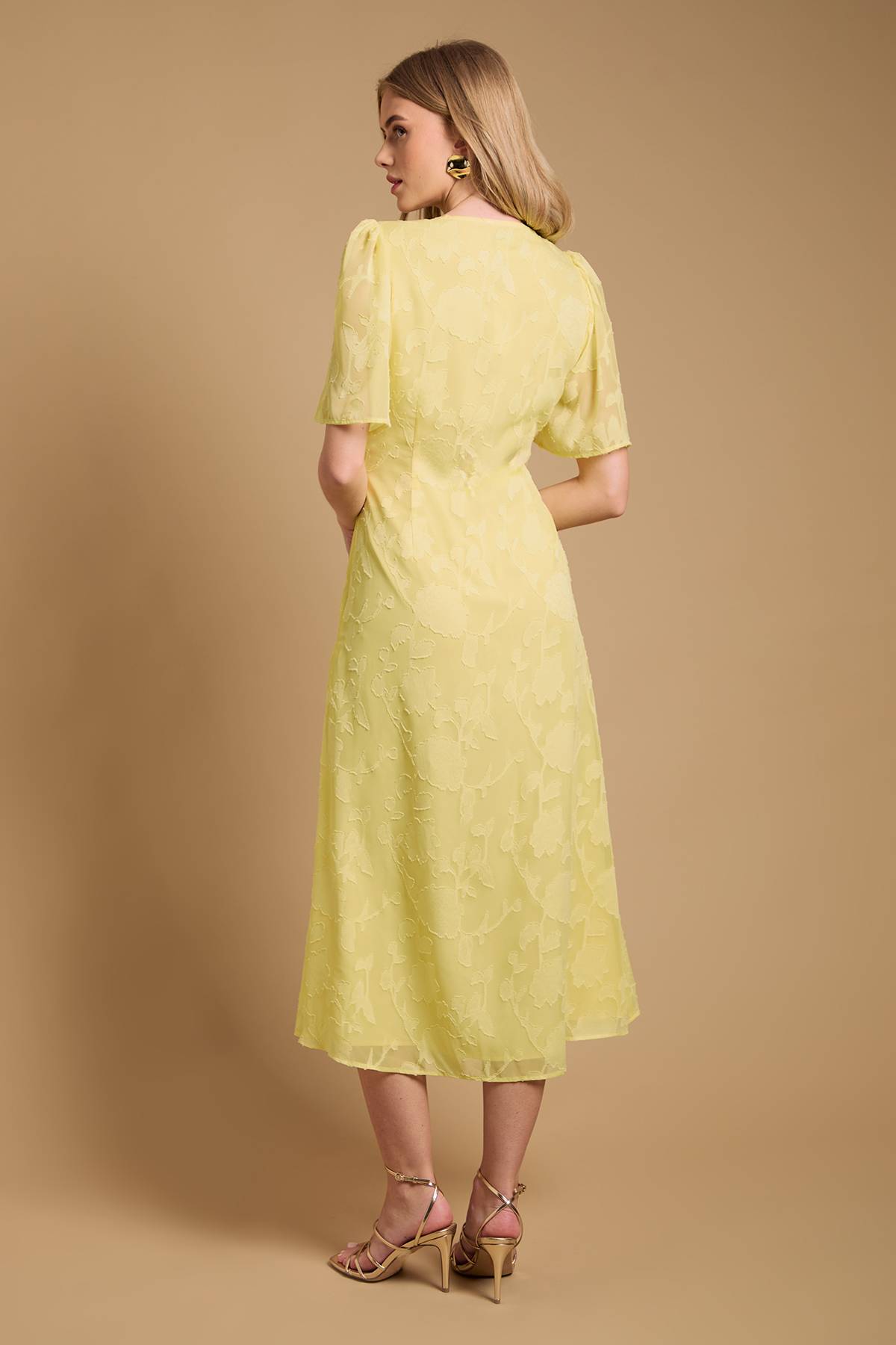 Oasis Robe Midi Jacquard à Boutons