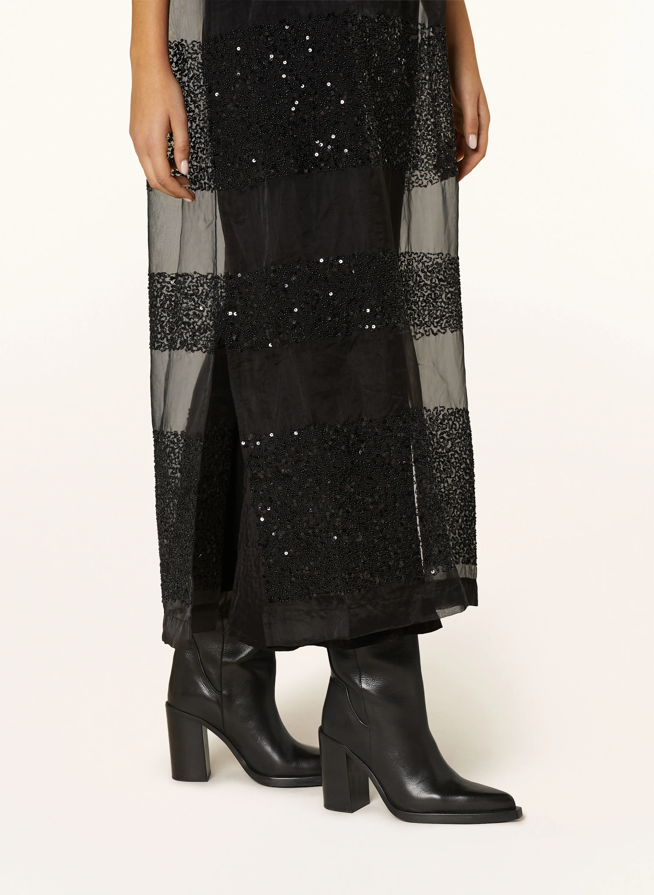 ALLSAINTS Kleid IZABELA mit Schmuckperlen und Pailletten