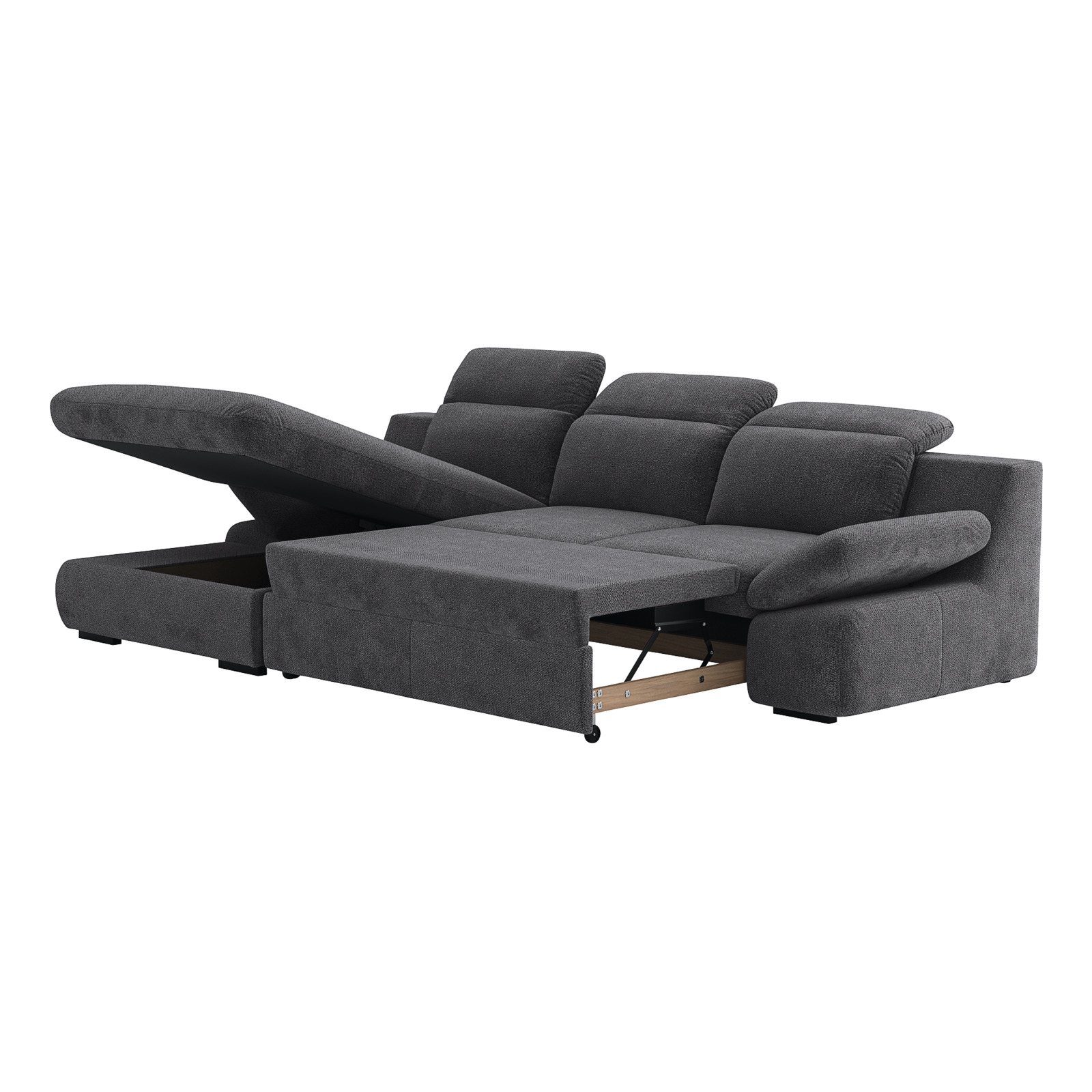 Ecksofa Lorena Stoff, Recamière links