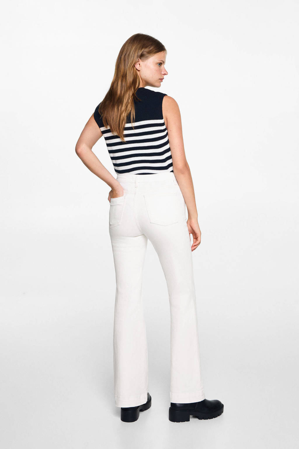 MANGO TEEN flared jeans wit
