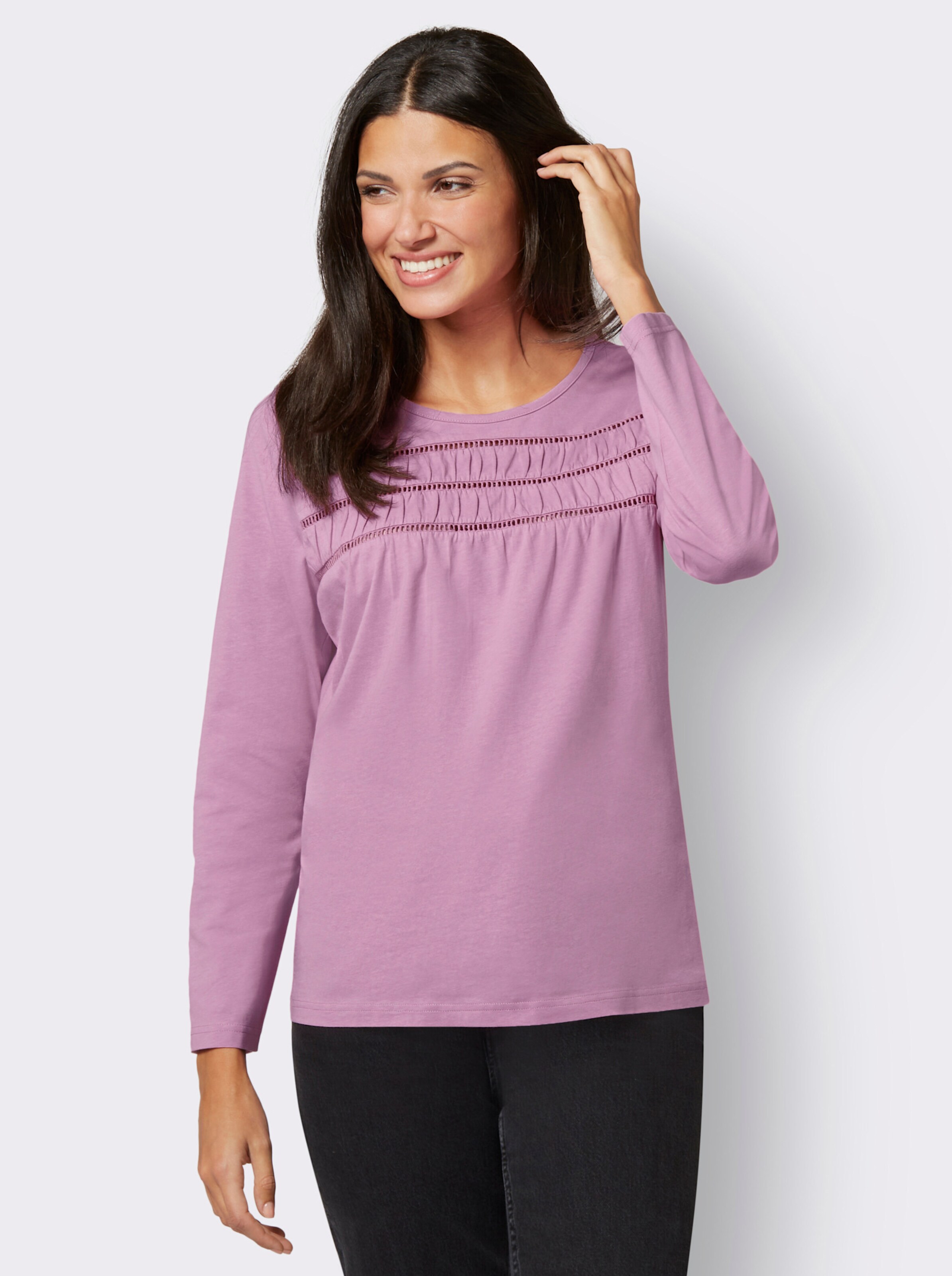 Langarmshirt mit Raffungen