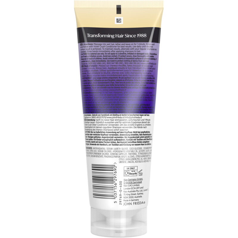 John Frieda Violet crush intensive purple shampoo