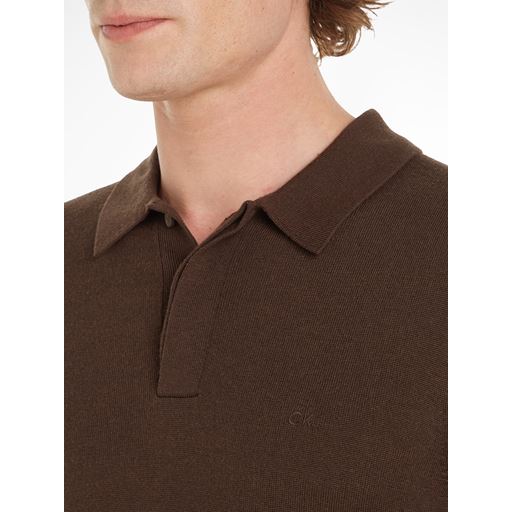 Calvin Klein Merino Polo Pullover, Java, L
