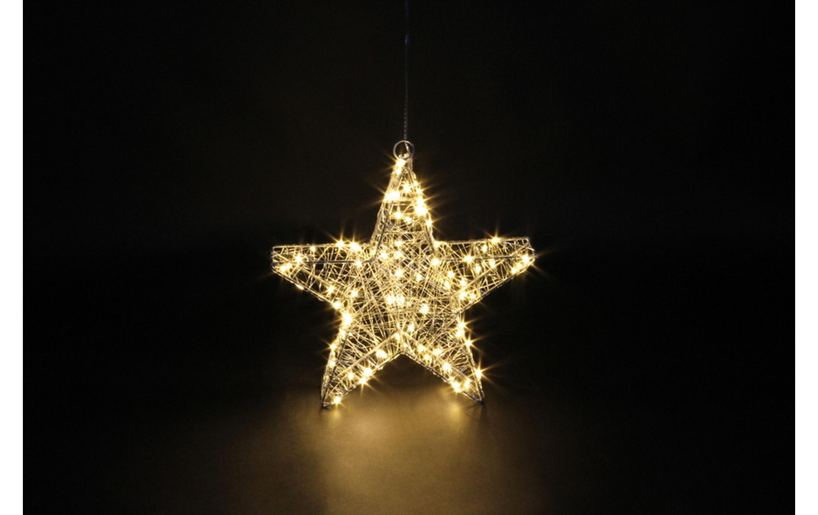 LED-Figur Stern, 80 LEDs, 5 x 25 cm, SilberLED Dekoration