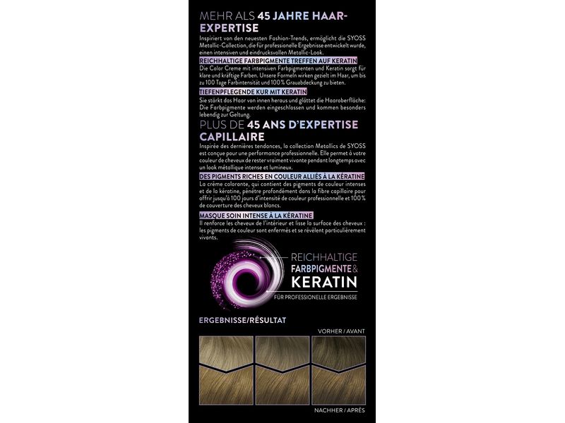 Syoss Haarcoloration 6-61 Caramel Gold Permanente Coloration mit Keratin für leuchtende Metallic-Reflexe
