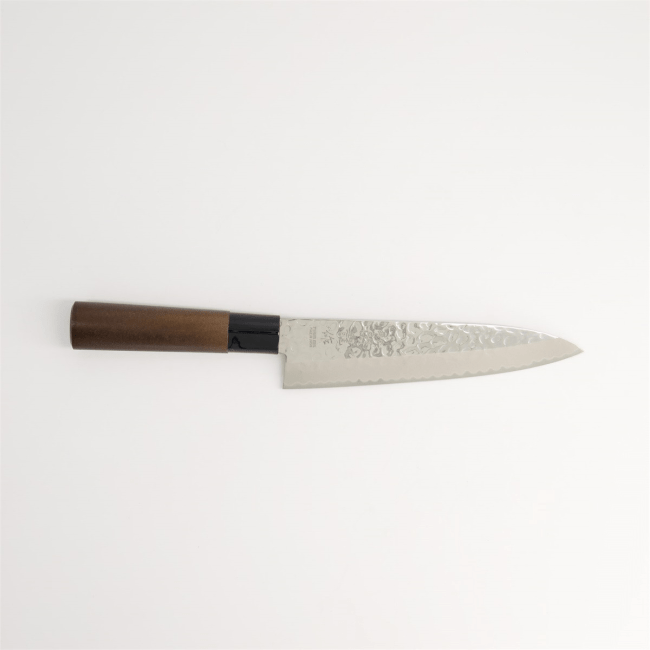 Roestvrij Staal Gyuto Chef's Mes 18cm Gehamerd Stijl ( Houten Handvat)