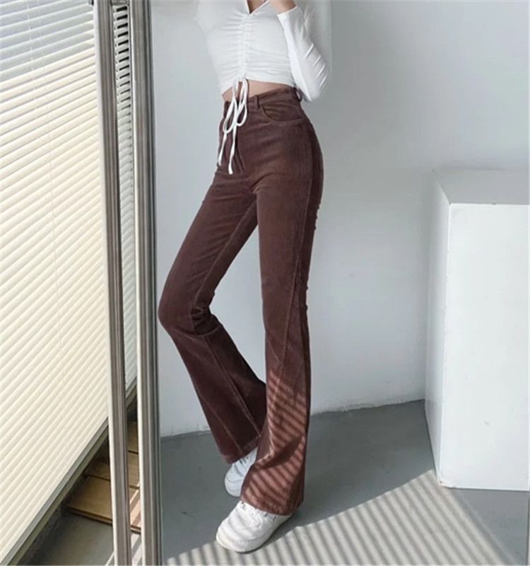 Flotto - Corduroy Boot-Cut Broek met Hoge Taille