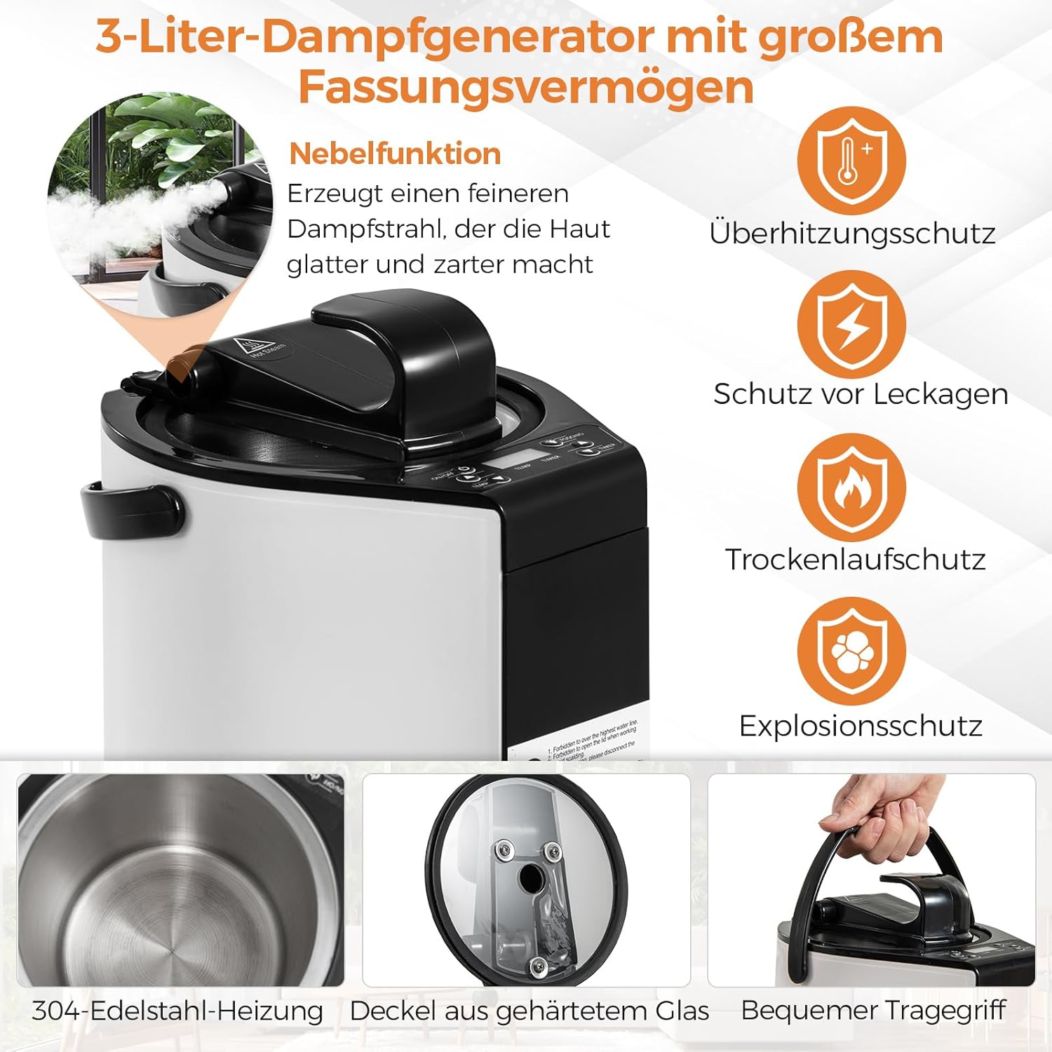 COSTWAY tragbare Dampfsauna, Heimsauna für 1-2 Personen mit 3 Liter Dampfgenerator, Timer, Fernbedienung, Fußmassagegerät & Klappstuhl, Saunazelt Sitzsauna Zuhause, 89 x 89 x 149 cm (Grau)