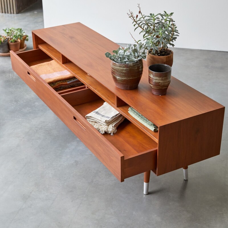 Meuble TV Magda 50's en acajou L 180 cm