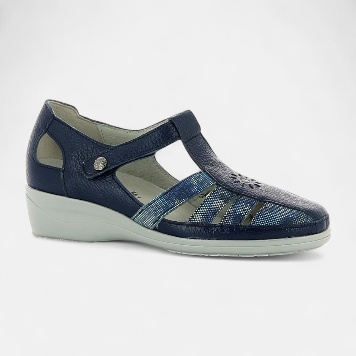 Nu-pieds confort Femme en cuir jeans