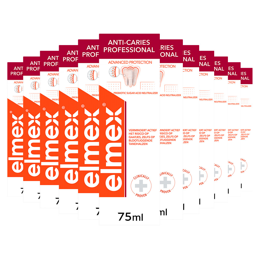 12x Elmex Tandpasta Anti-Cariës Professional75 ml