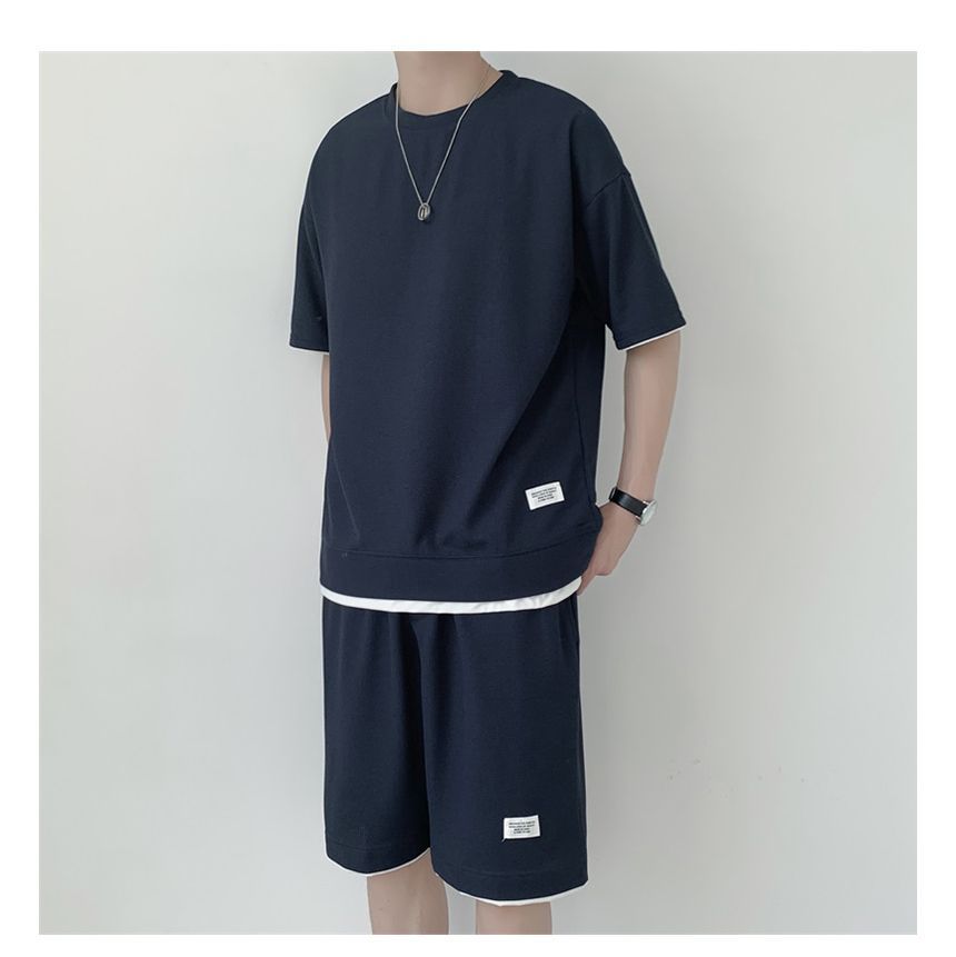 Filmas - Set: Mock Two Piece Oversize Top + High-Waist Shorts