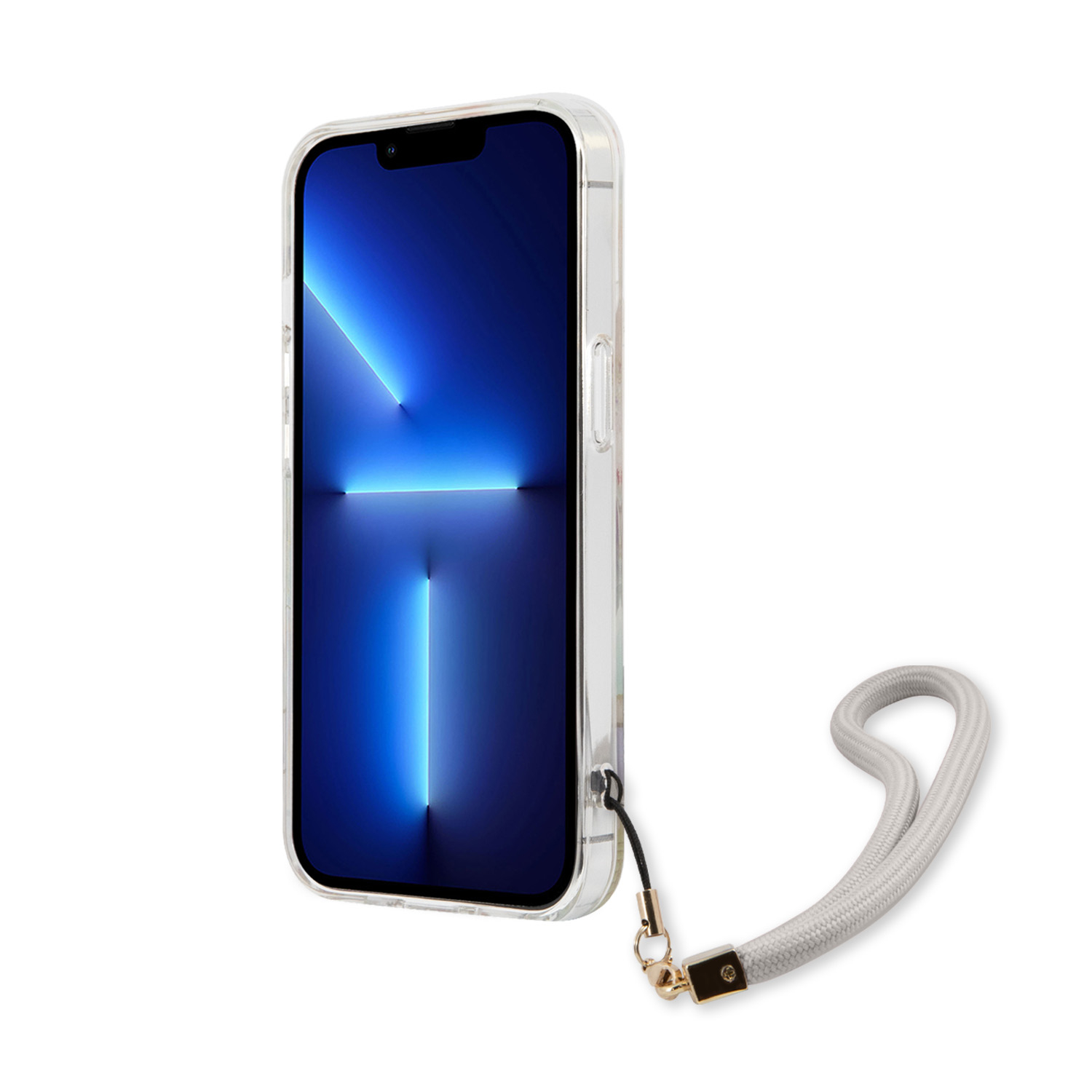 iPhone 13 Hardcase Hülle Flower Strap (GUHCP13MHFLSU) - Lila / Transparent