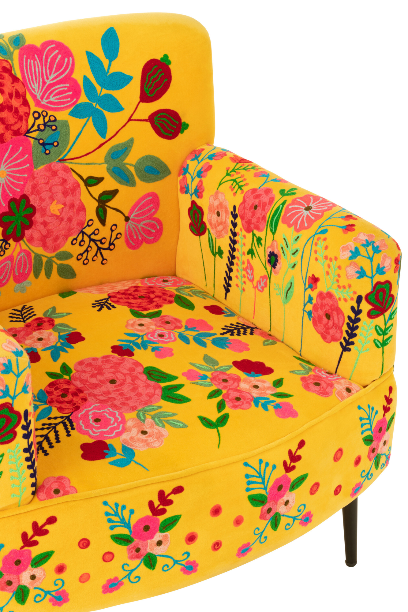 Fauteuil  Bloemen Mangohout Geel
