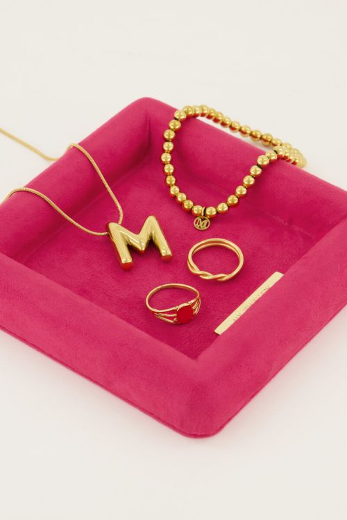 Fuchsia velvet sieraden tray