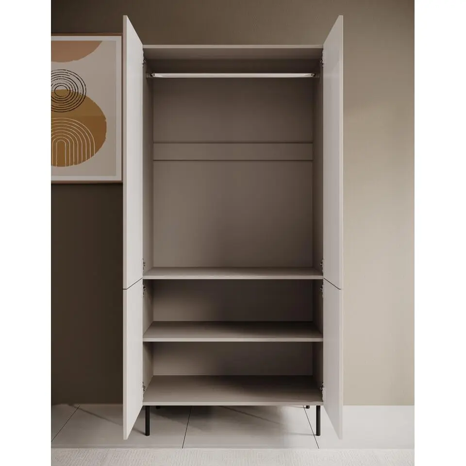 Meubella - Kledingkast Alex - Beige - 90 cm
