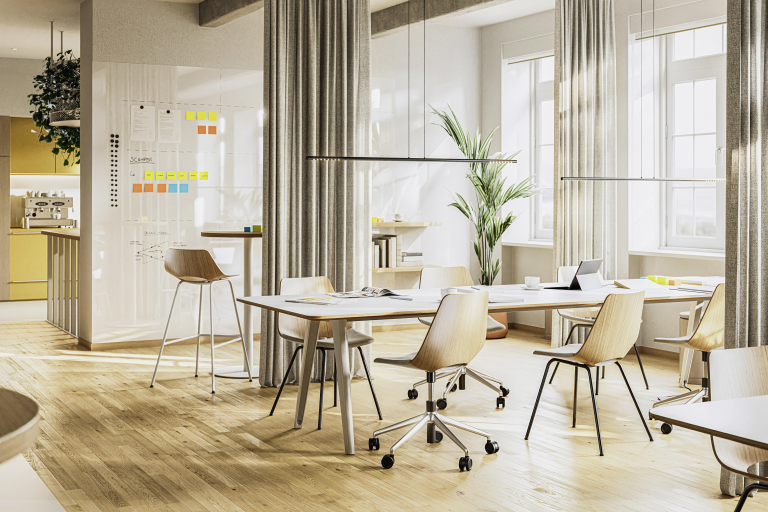 Thonet S661 DR bureaustoel aluminium onderstel eiken