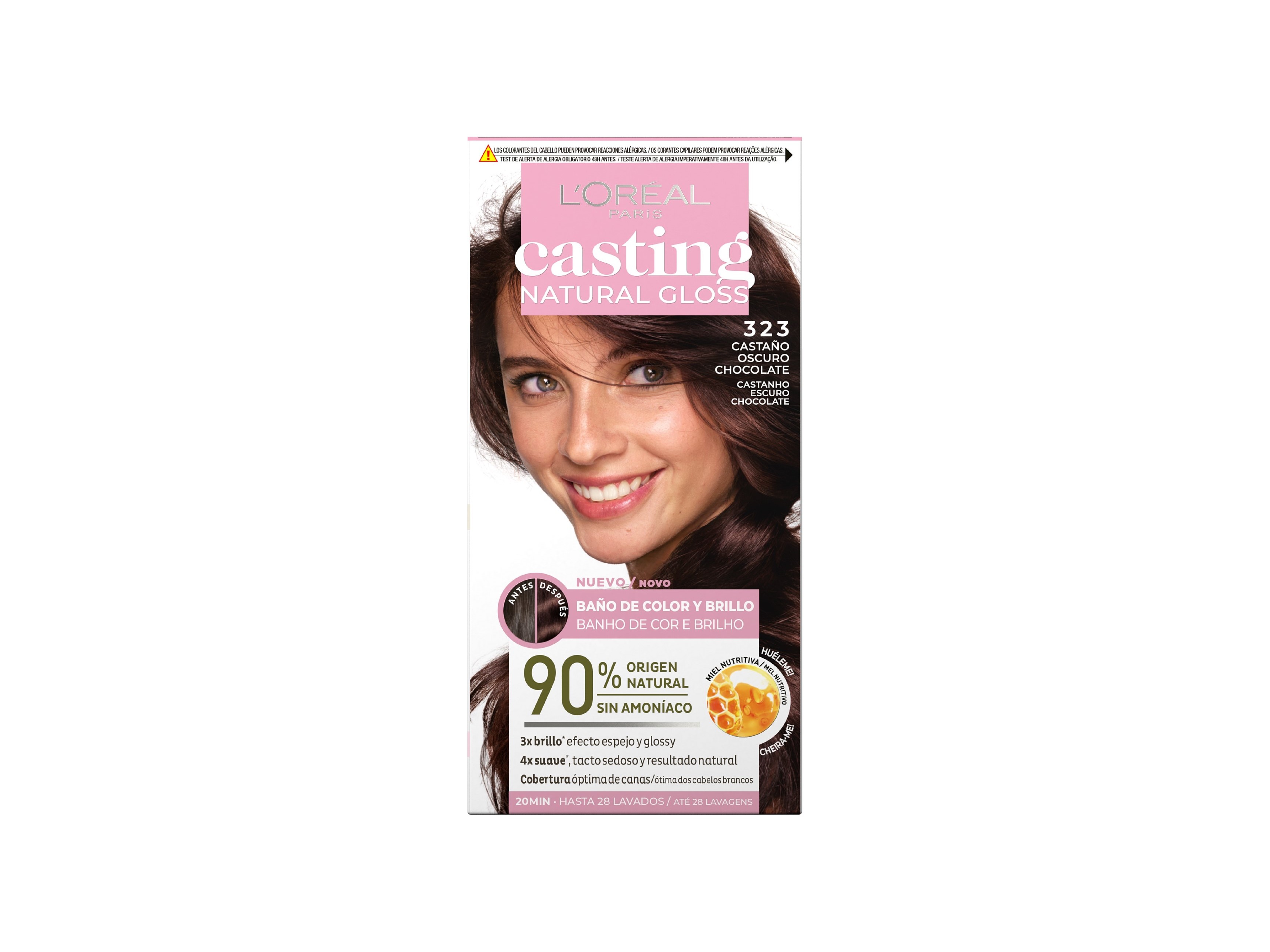 COLORAÇÃO CASTING NATURAL GLOSS 323 CASTANHO ESCURO CHOCOLATE