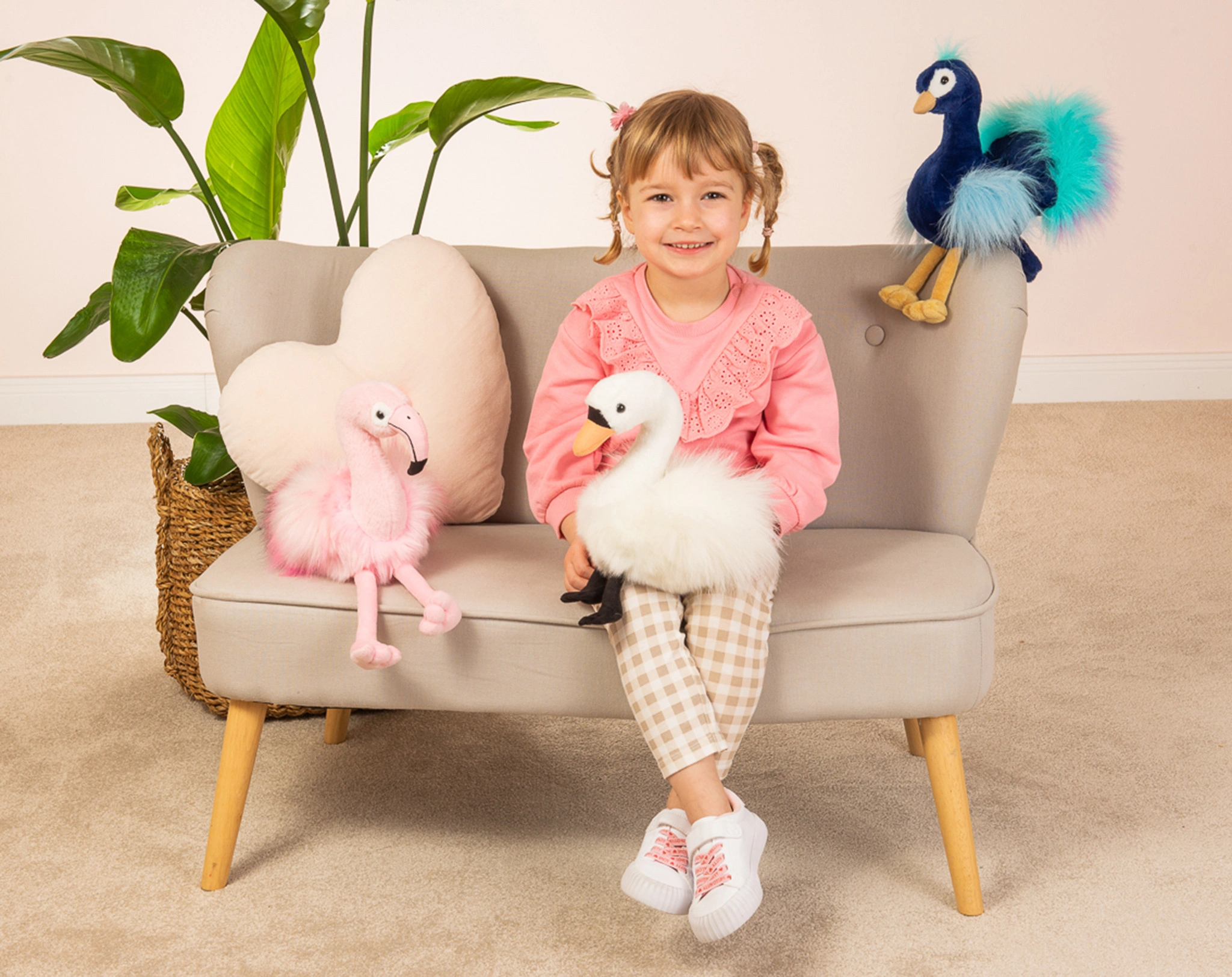 Kuscheltier PFAU ZOE (27cm) in blau/türkis