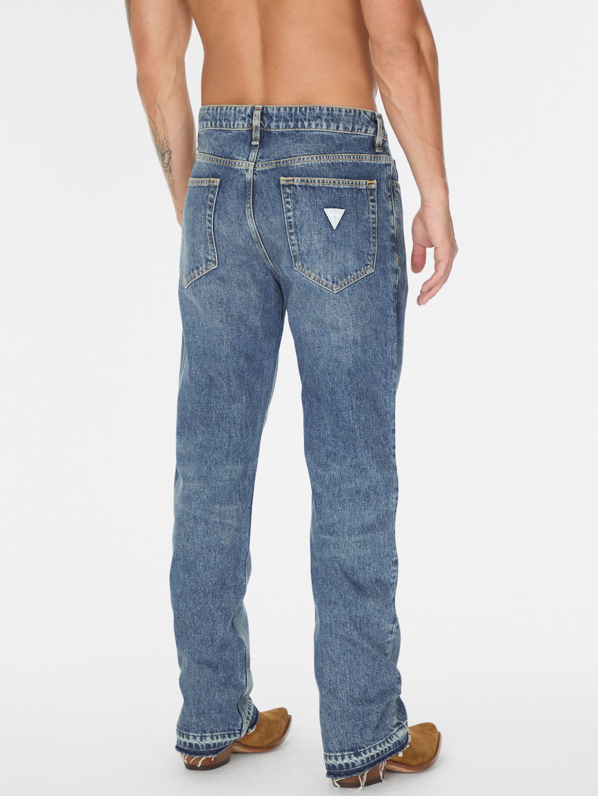 calça jeans vintage de lavagem clara
