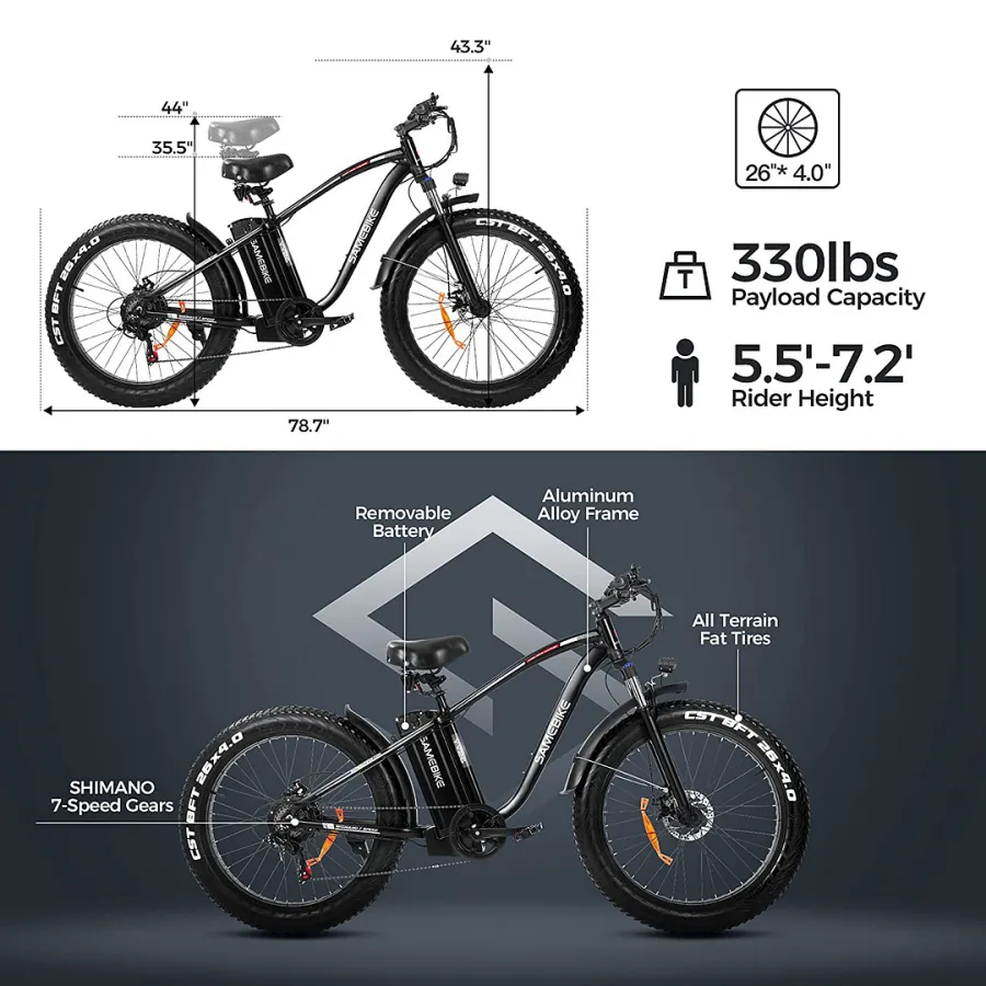 Liquidação! Bicicleta elétrica para uso externo com bateria de lítio de 48V / 15Ah