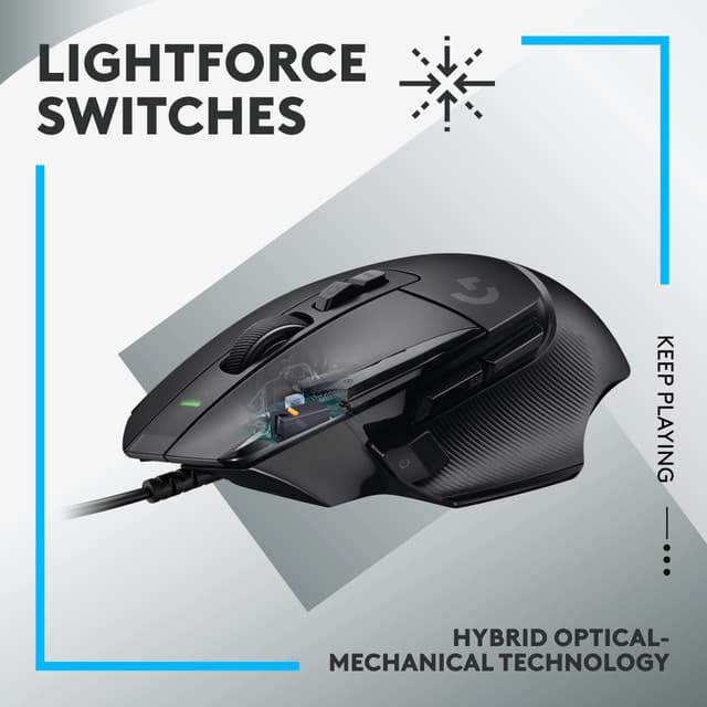 Logitech G502 X gaming mus med ledning (sort)