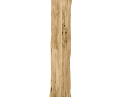 Eikenhouten bankblad, vintage geolied, natuurlijke rand, doorlopende duigen, 1600x450x26 mm