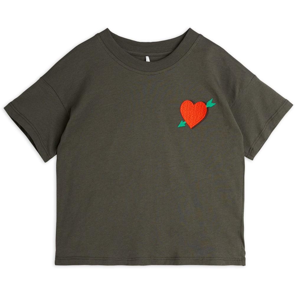 Køb Mini Rodini Black Arrowed Heart Embroidery T-Shirt