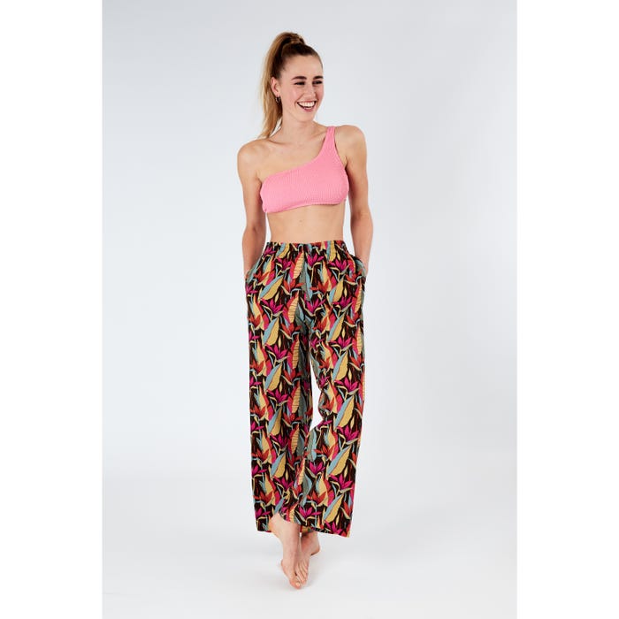 Veritas-Losse broek bloem fuchsia