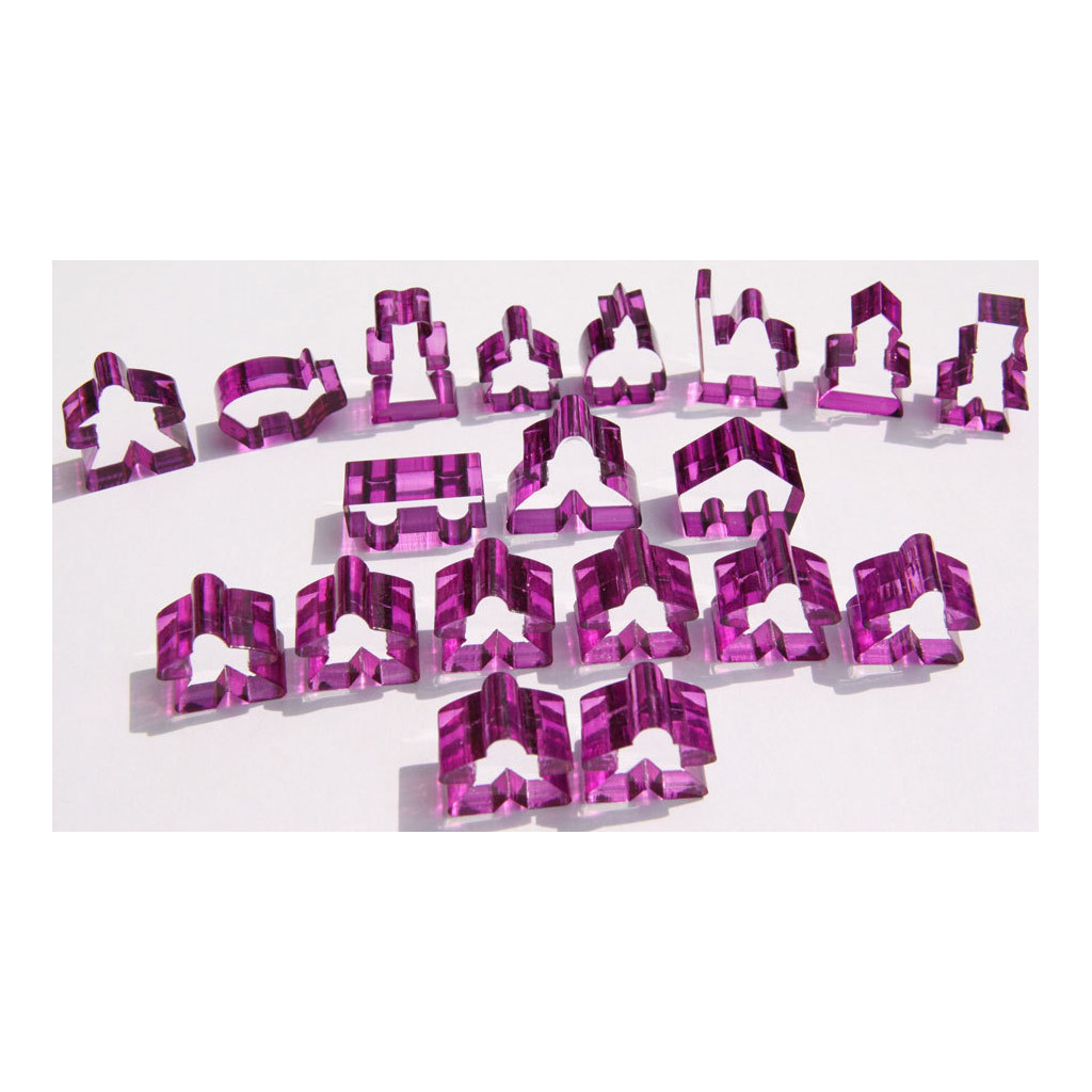 Carcassonne - Set de 19 Meeples Transparents