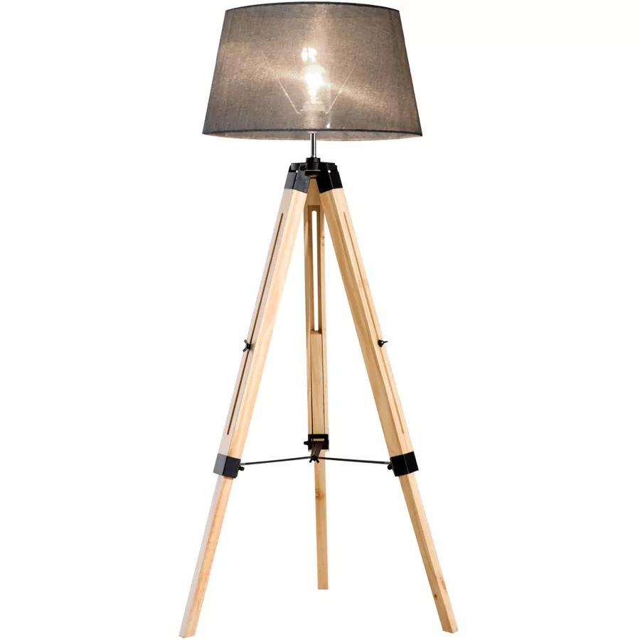 HOMCOM Stehlampe höhenverstellbar natur, grau