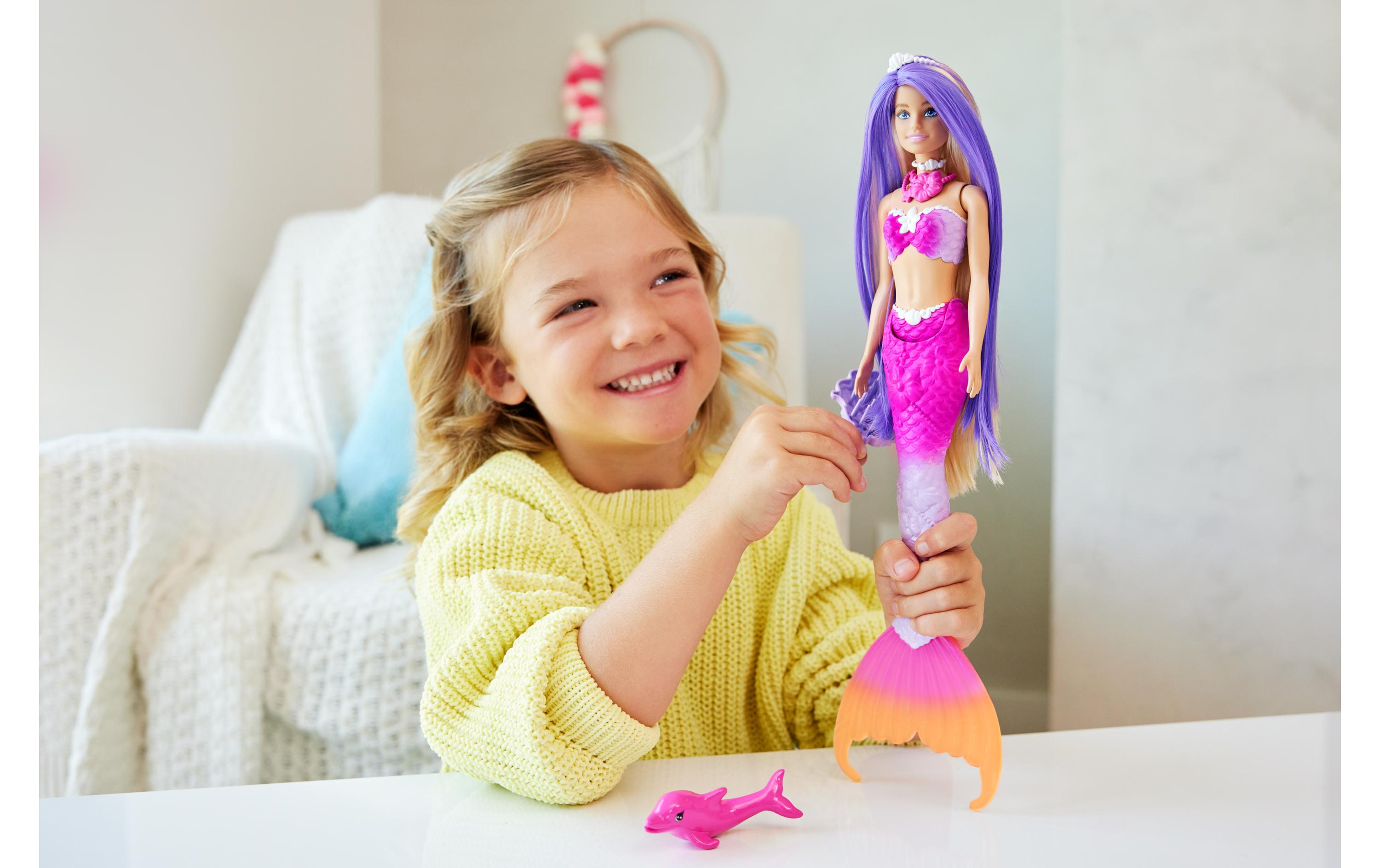 Puppe Barbie Meerjungfrau mit FarbwechselPuppe mit Farbwechseleffekt und Zubehör