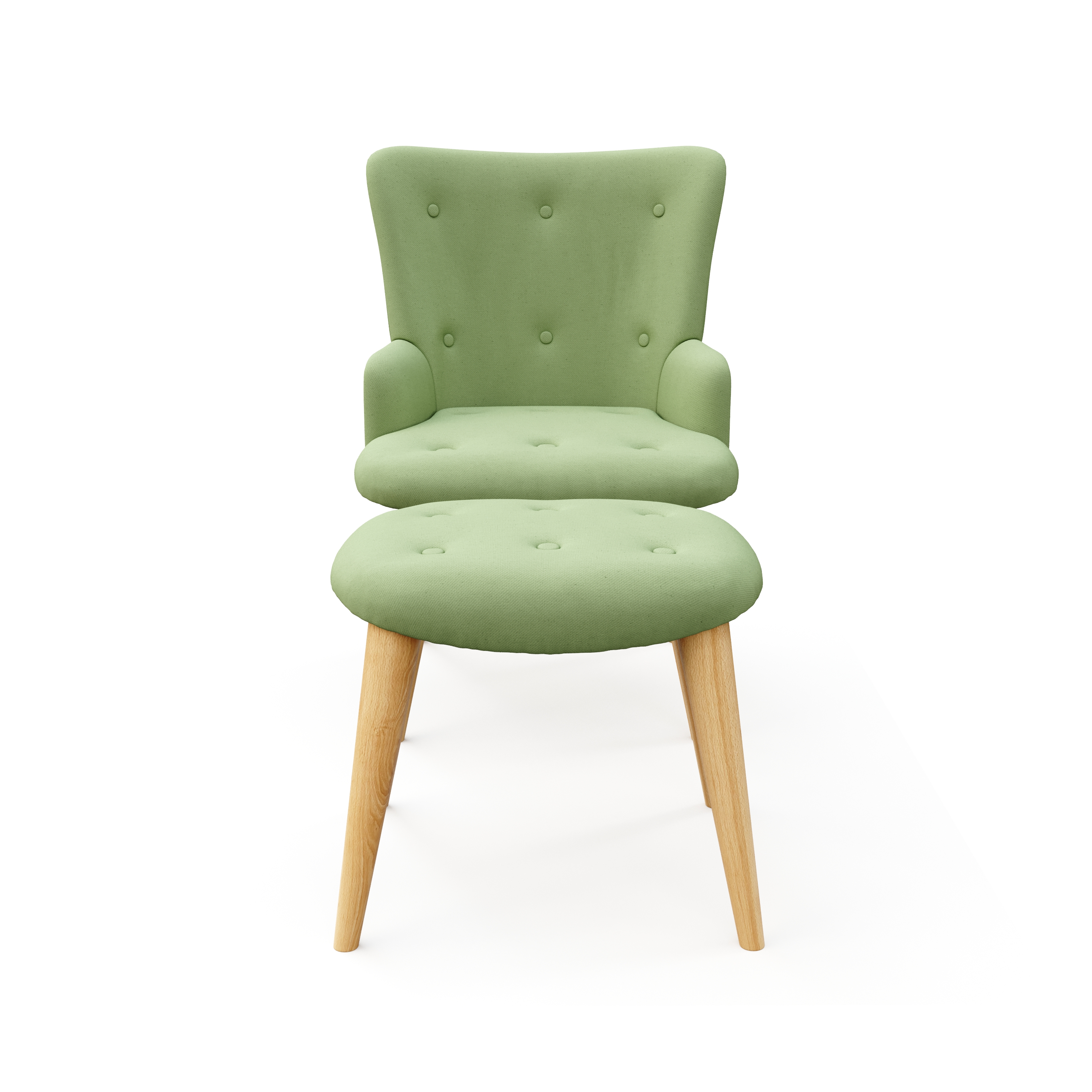 Sessel mit Hocker NEVIO mintgrün
