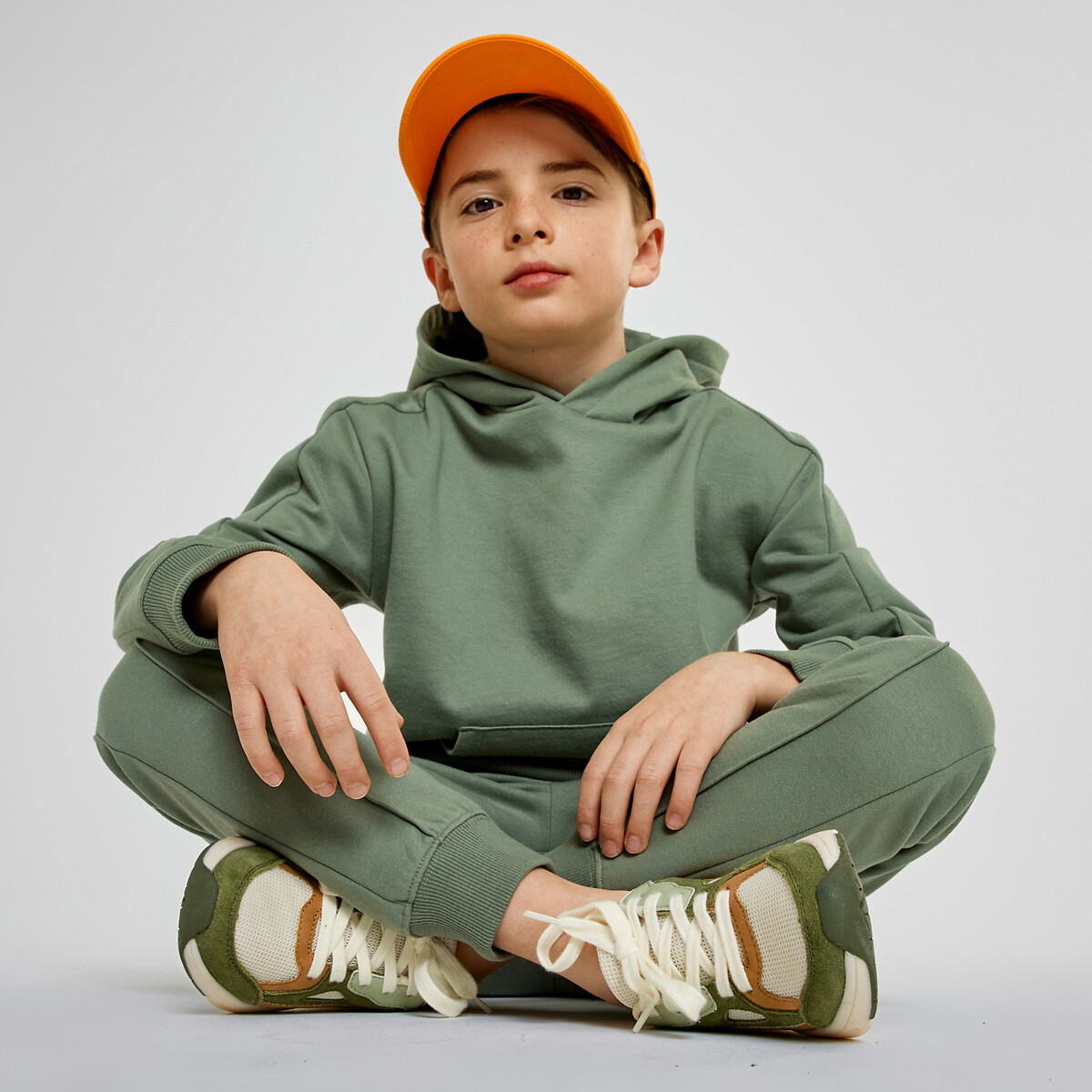 COLEÇÃO LA REDOUTE<br>Conjunto de 2 peças, moletom com capuz e calça de moletom fleece