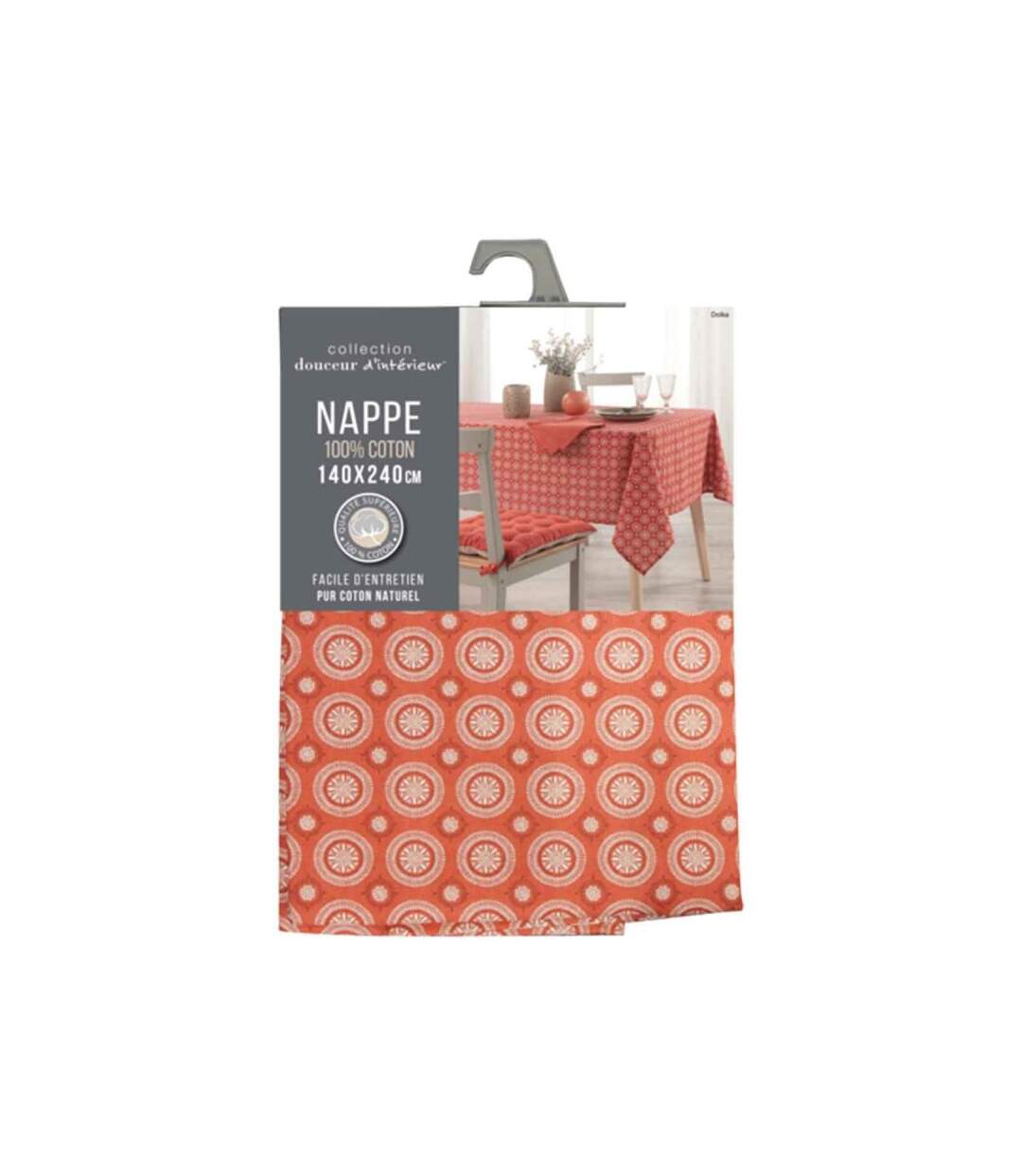 Nappe Imprimée en Coton Dolka 140x240cm Rouge
