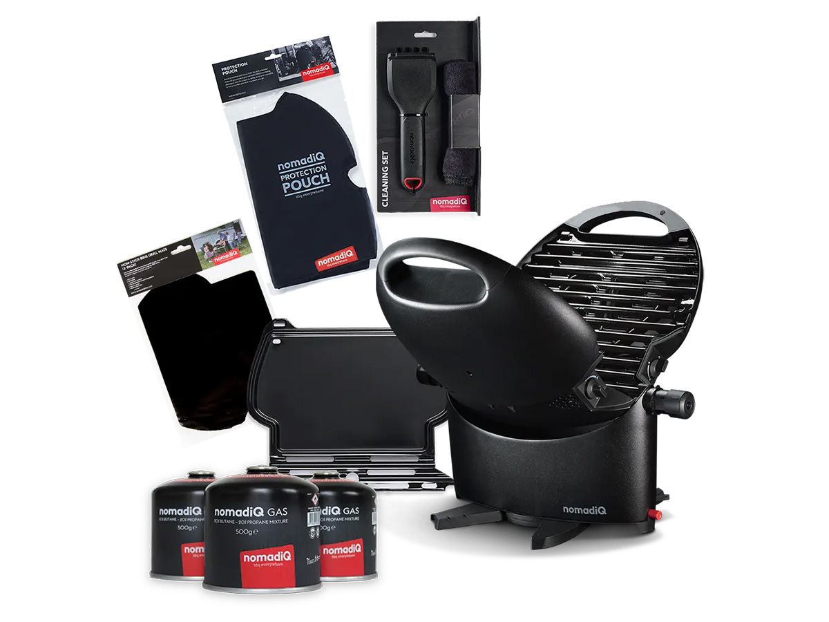 NomadiQ CITY PEOPLE draagbare barbecue set - Black