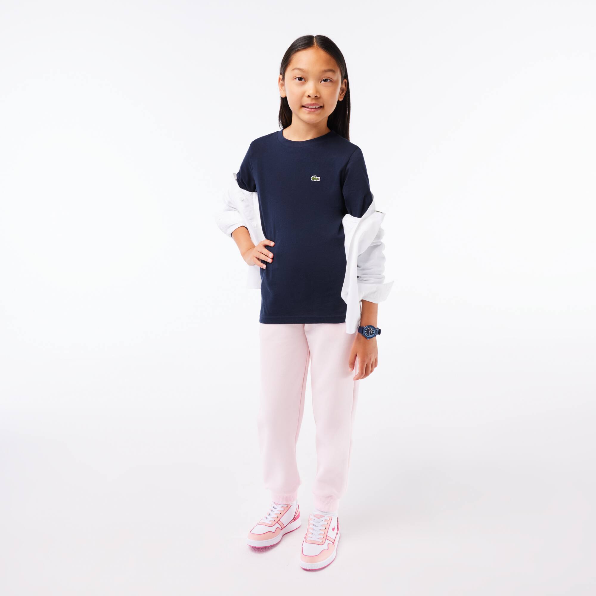 T-shirt manches longues en jersey de coton T-Shirts & Chemises - Bleu - Lacoste - Enfant