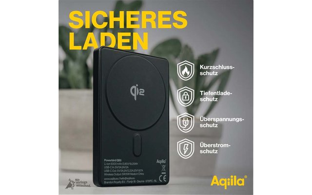 Aqiila Powerbird drahtlose Powerbank 20 W schwarz 5000 mAh